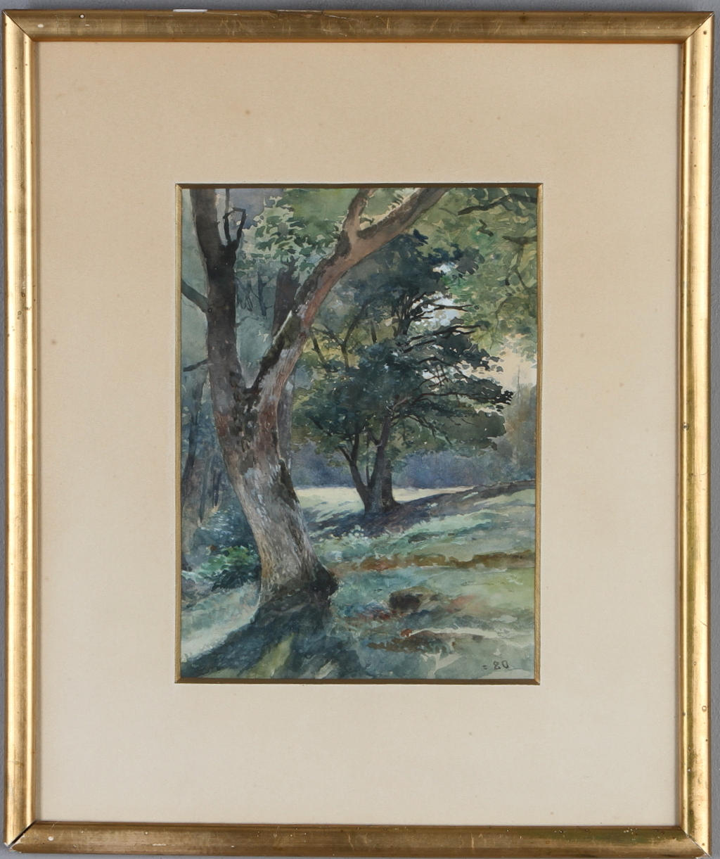 REGINA KYLBERG-BOBECK. TILLSKRIVEN. Landskapsvy, akvarell.