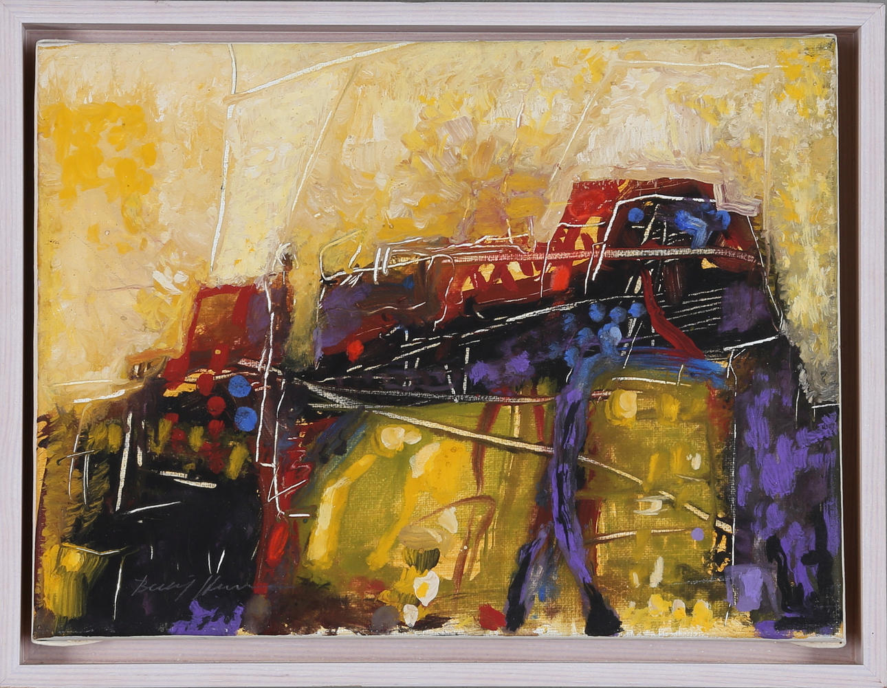 BERTIL HANSSON. tempera on canvas, signed.