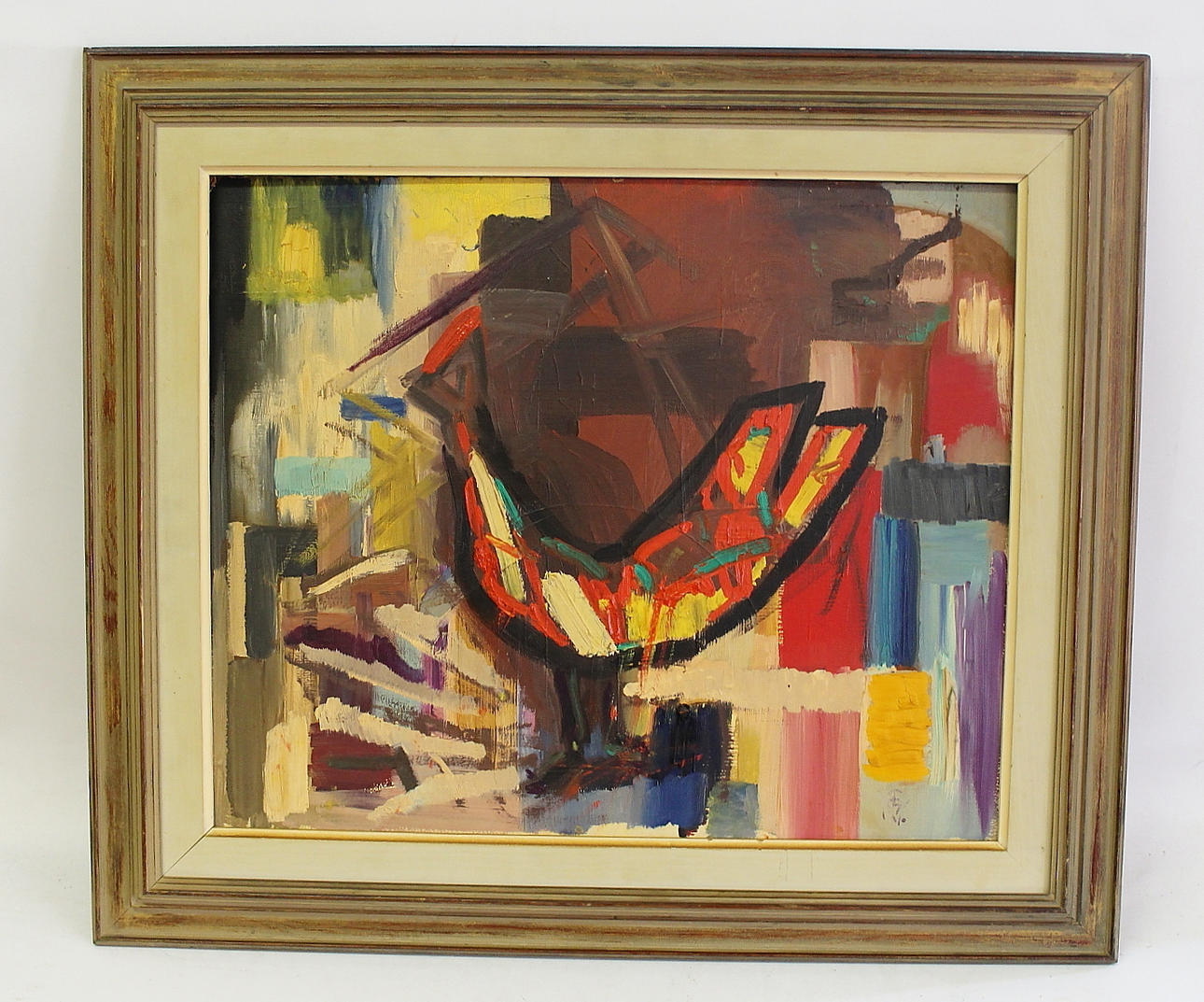 IAN HELLSTRÖM. Oil on Board, Mixed media, signed.