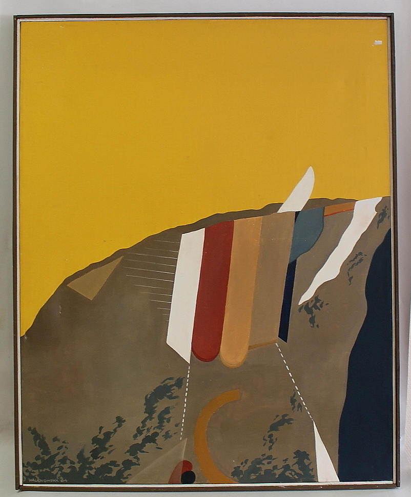 BOHDAN WALKNOWSKI. Oil on canvas, Abstract, Signed/dated 84.