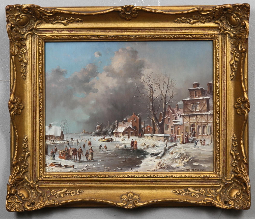 HEINZ SCHOLTZ. Olja på kopparplåt, signerad.