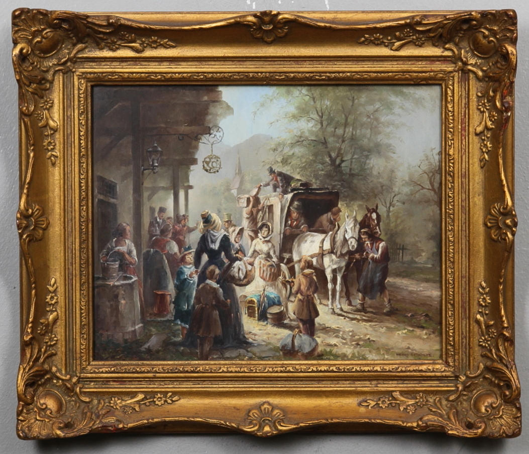 HEINZ SCHOLTZ. Olja på kopparplåt, signerad.