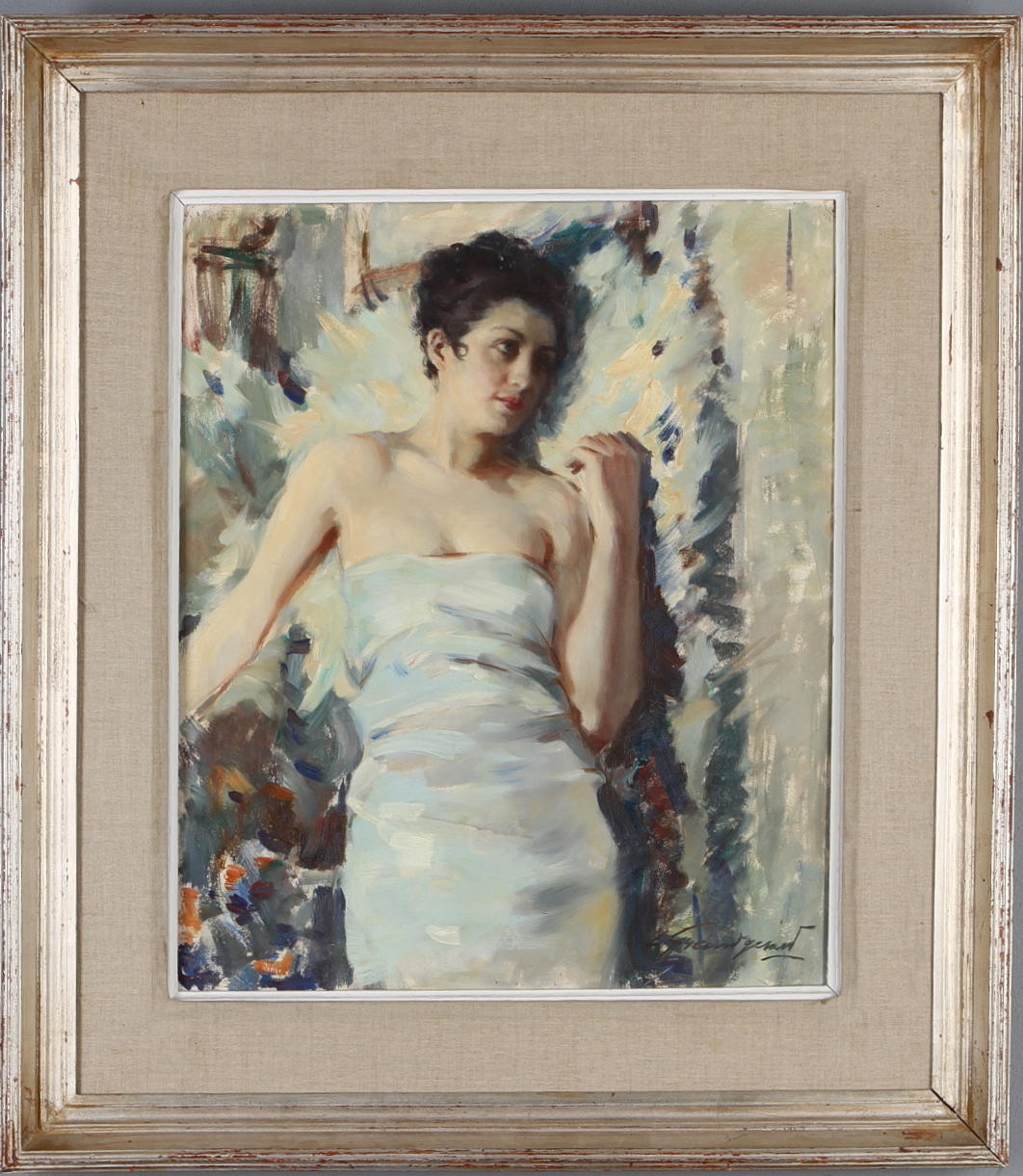 LUCIEN HENRI GRANDGÉRARD. "Ombre et Lumière", olja på pannå, signerad.