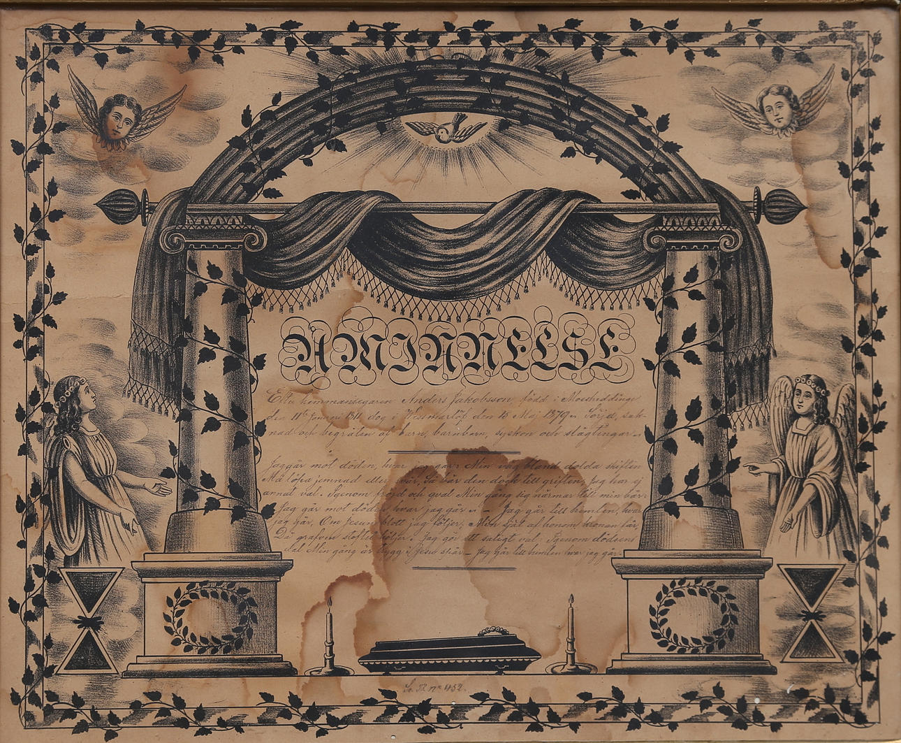 MEMORIAL PLAQUE/FUNARY PLAQUE, 19th century.