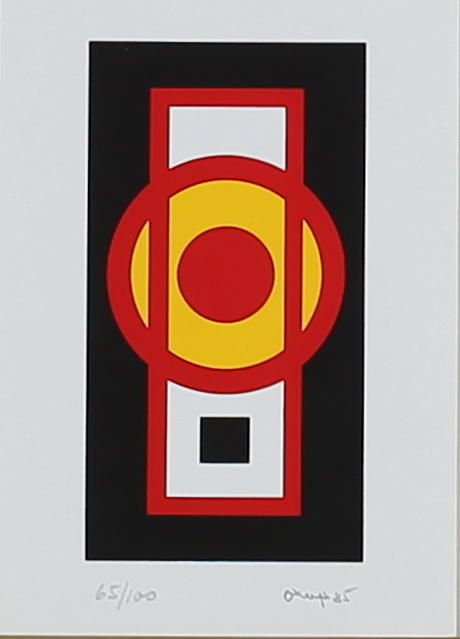 BENGT ORUP. Komposition. Färgserigrafi. Signerad Orup och daterad -85. 65/100.