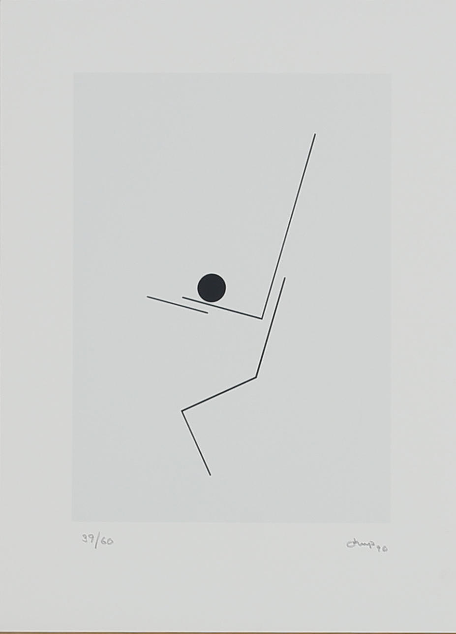 BENGT ORUP. Komposition. Litografi. Signerad Orup och daterad -90. 39/60.