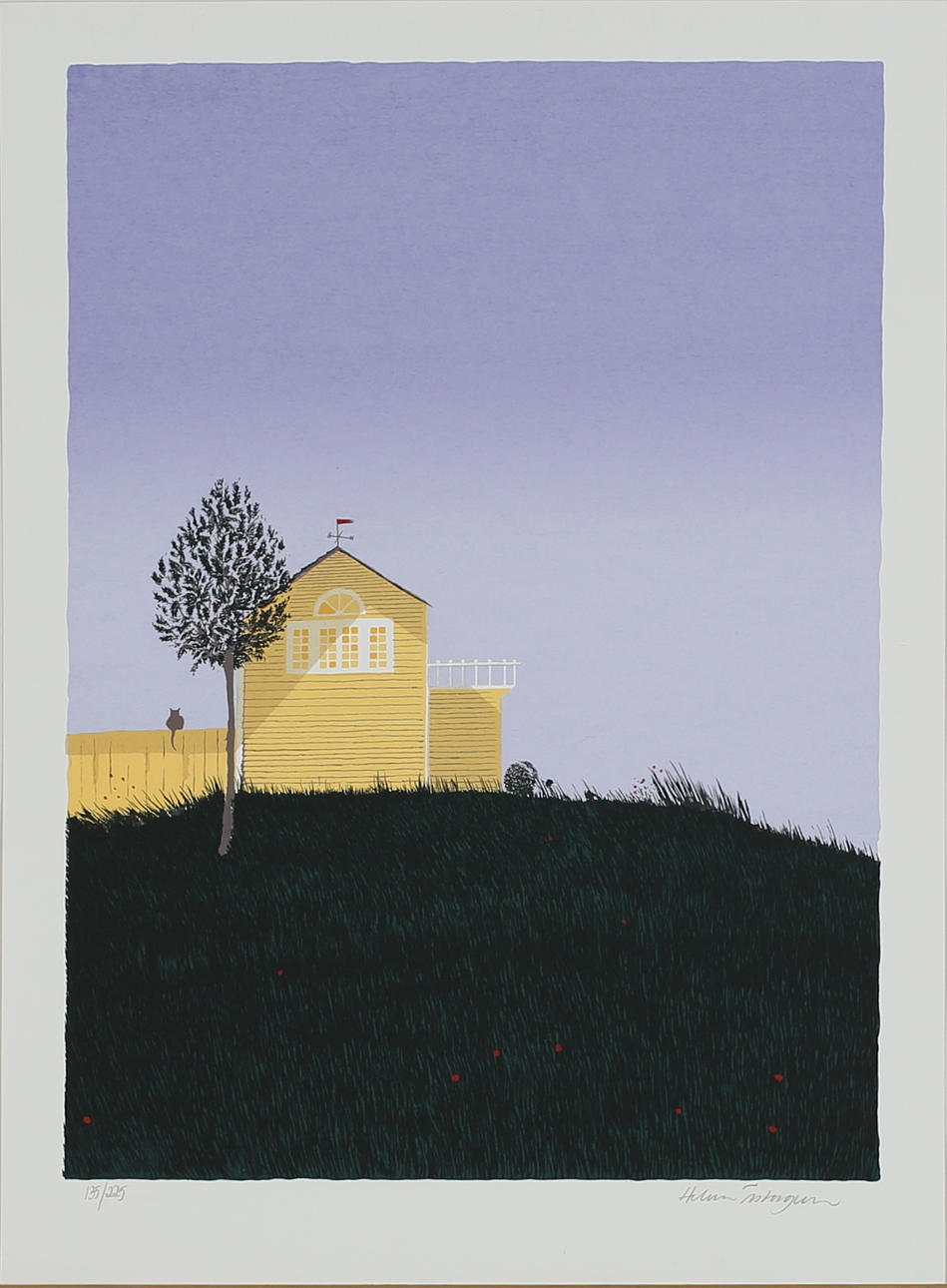 HELENA ÖSTERGREN. Gult Hus. Färgserigrafi. Signerad. 135/225.