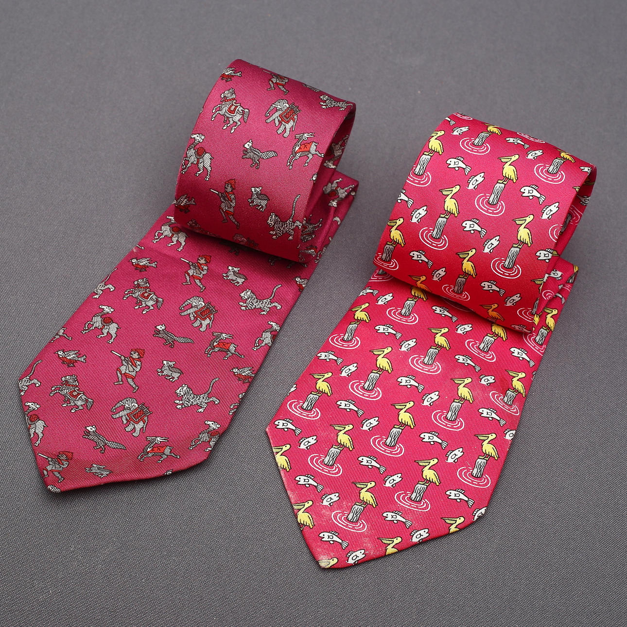 HERMÈS, ties, 2 pcs, silk, Paris.