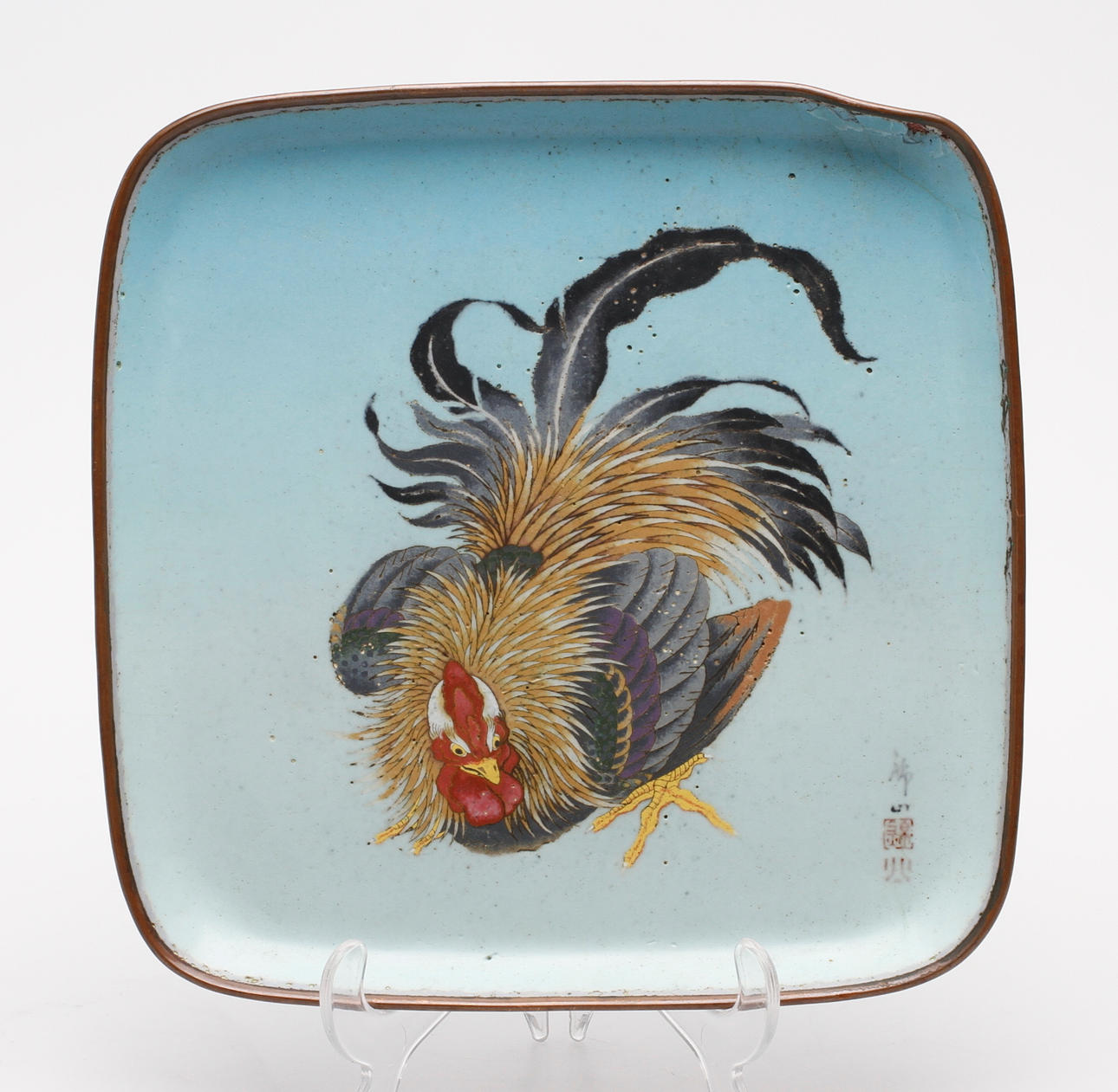 BRICKA, cloisonne, Japan, sannolikt Namikawa Sosuke, Meiji, omkring 1900, signerad.