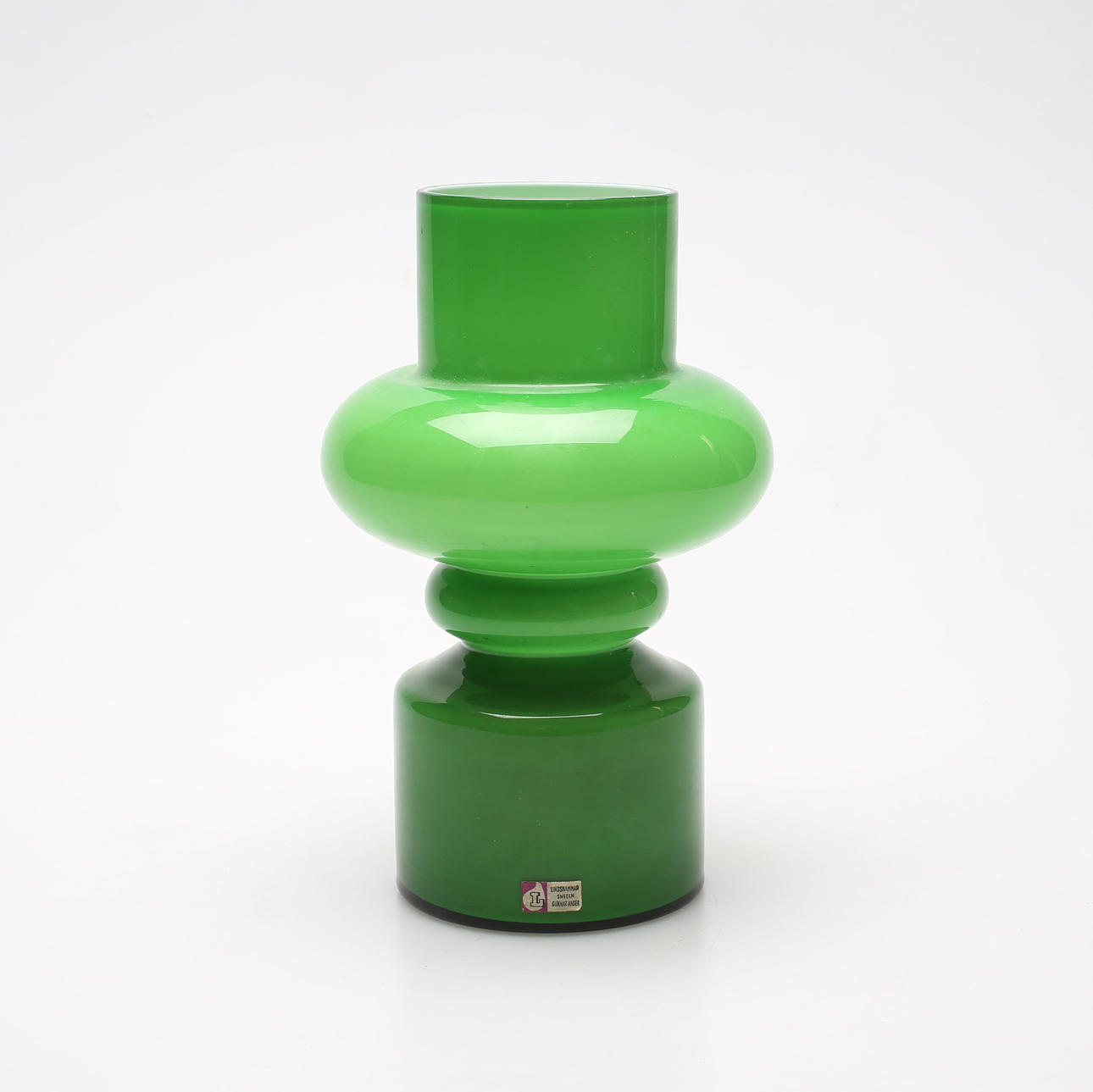 VASE, glass, Gunnar Ander, Lindshammar.
