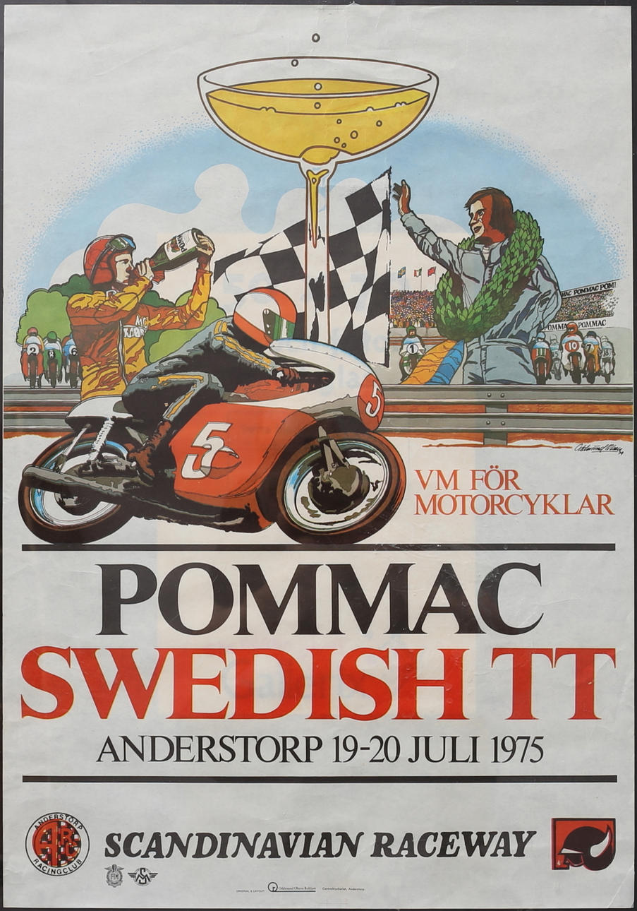 POMMAC SWEDISH TT, ANDERSTORP, poster, 1975.