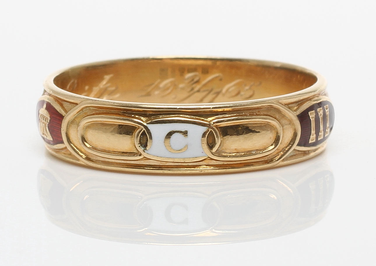 RING, 18k guld, Cederins Guld AB Örebro 1965. Vikt 7,8 gram.