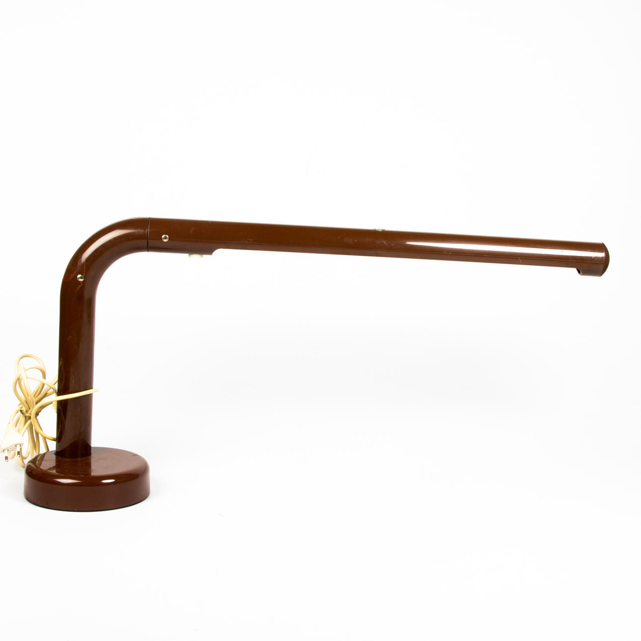 DESK LAMP, "Tuben", brown plastic.