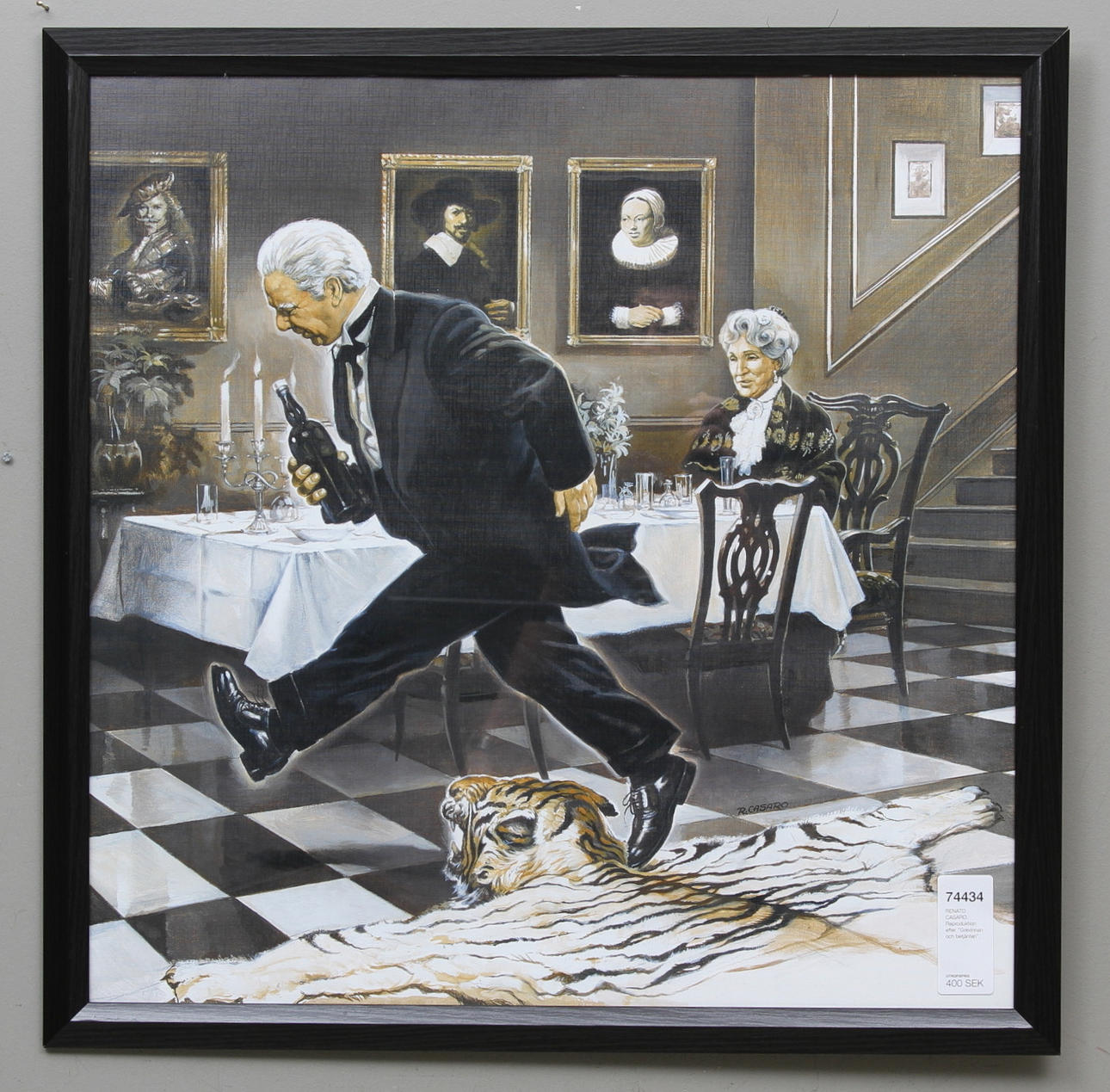 RENATO CASARO. Reproduktion efter. "Grevinnan och betjänten".