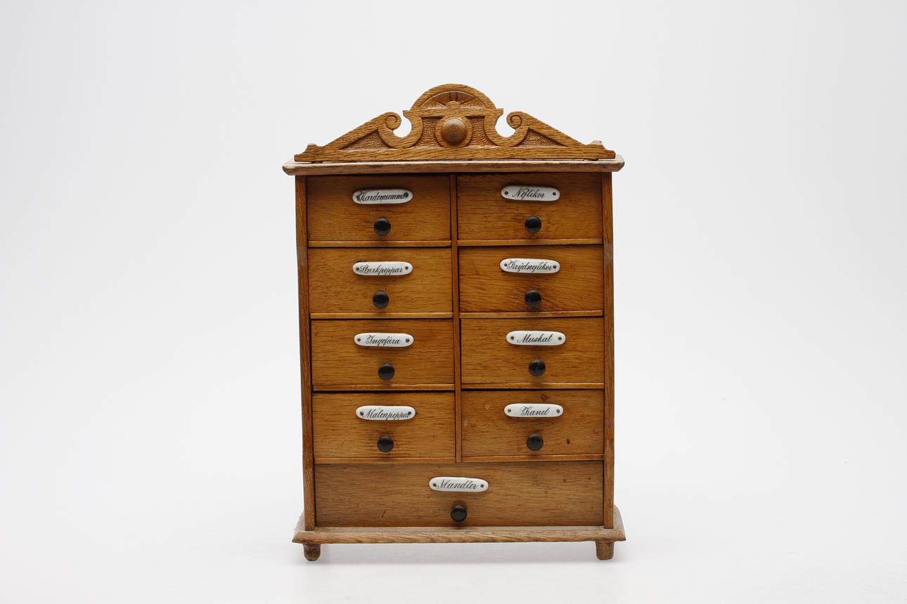 KRYDDSKÅP, trä, omkring 1900.