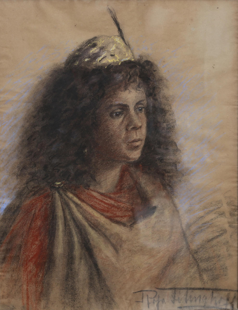 ROSA FITINGHOFF. Pastell, signerad.