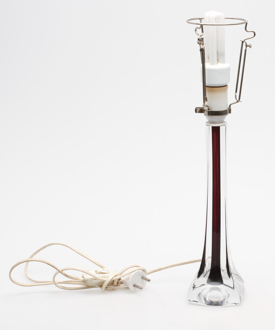 LAMPFOT, glas, signerad Flygsfors.