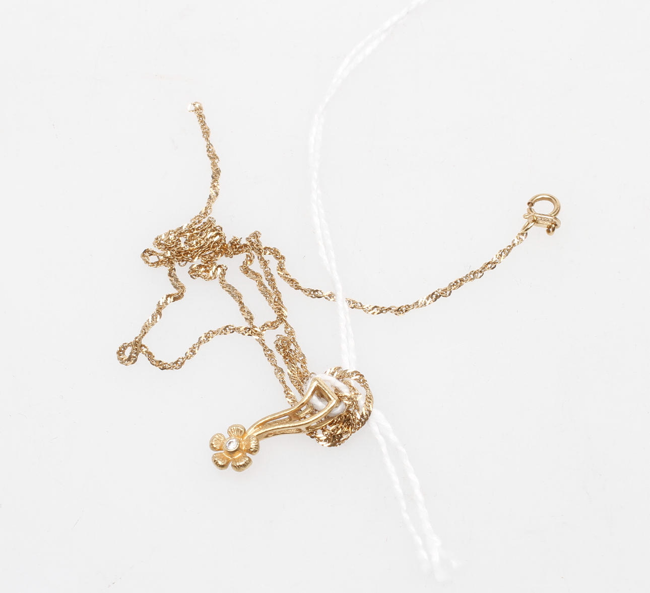 HALSKEDJA samt HÄNGE, 18k guld, vikt ca 2,3 gr.