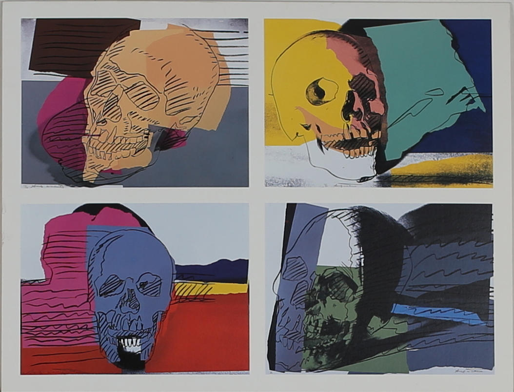 ANDY WARHOL. EFTER. Vernissagekort. Skulls. Offsettryck. Osignerad.