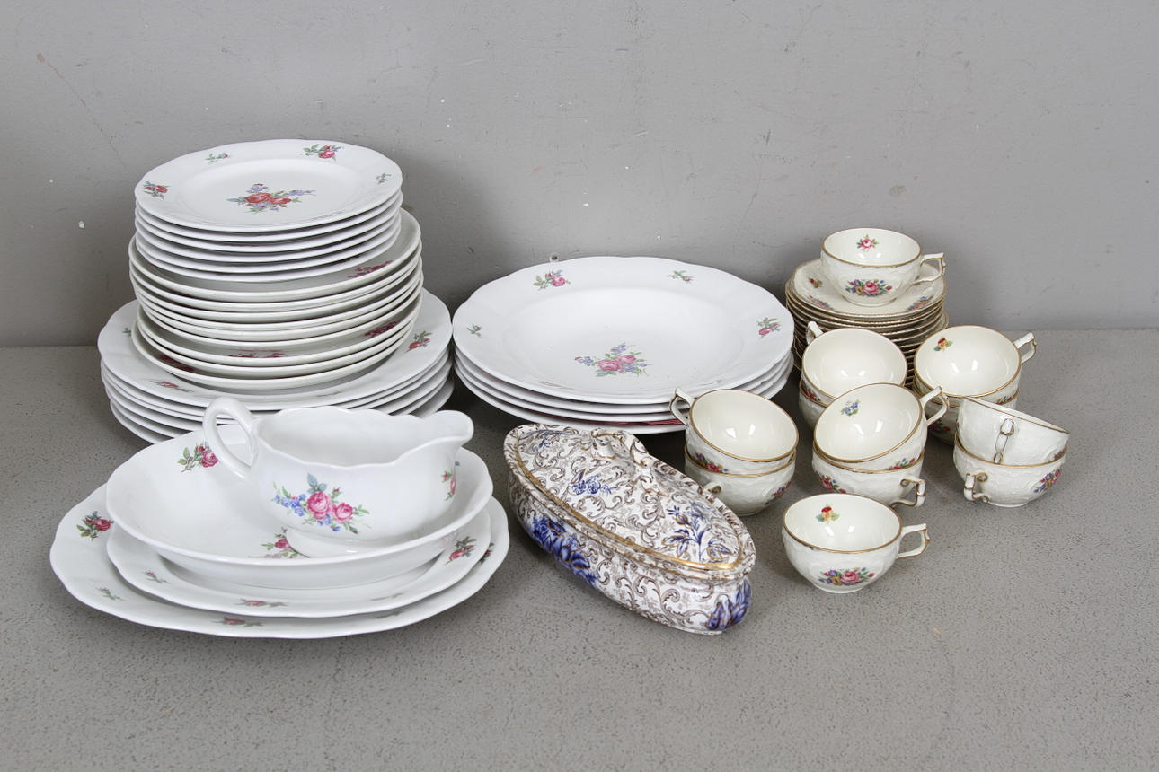 SERVISDELAR, keramik, Rosenthal, Rörstrand och Upsala-Ekeby/Gefle.