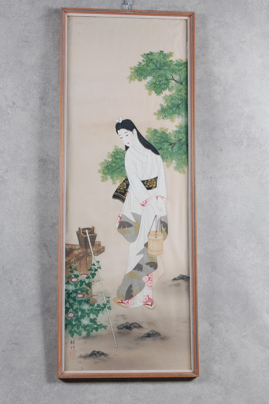 MÅLNING, på textil, Japan.