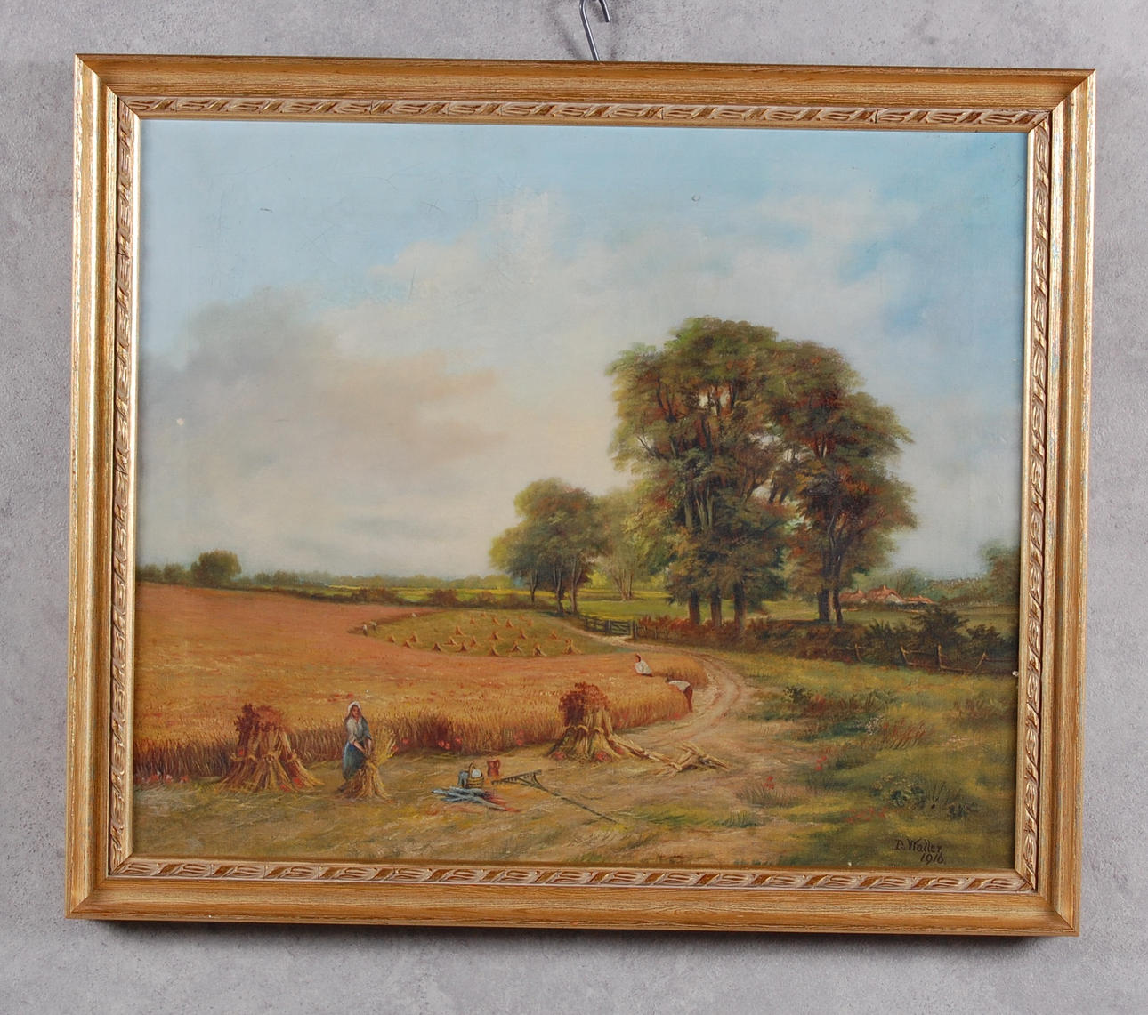 D WALLER. olja på duk, " skörd " signerad, daterad 1916.
