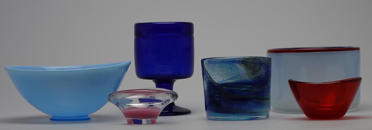 PARTI KONSTGLAS (6), Bl a Vicke Lindstrand, Bengt Orup, Erik Höglund etc.