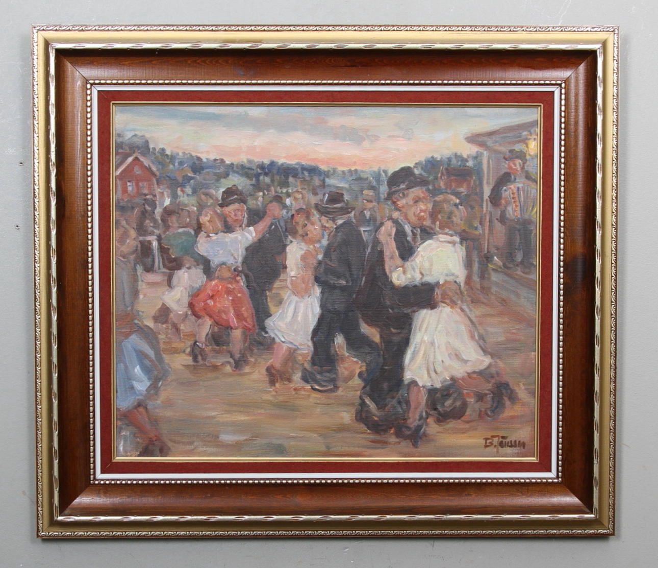 BROR JÖNSSON. Olja på duk, "sommardans", signerad.