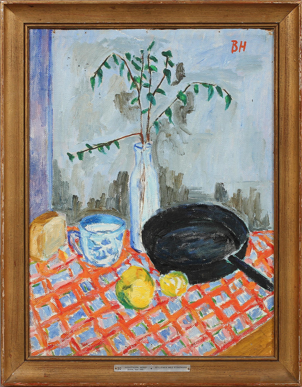 BENGT HEGETHORN. Olja på pannå, signerad.