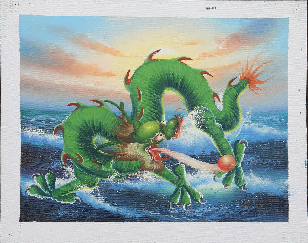 LUPENG. 3 pcs, oil on canvas, signed.