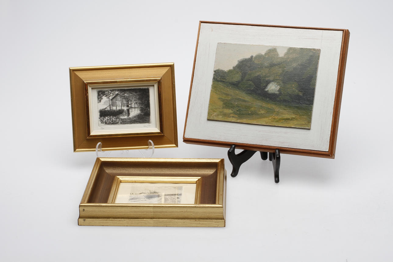 SVARTVIT GRAFIK, samt oljemålning. 3 del.