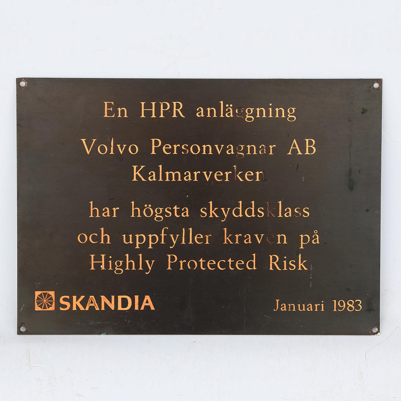 SKYLT, plåt.