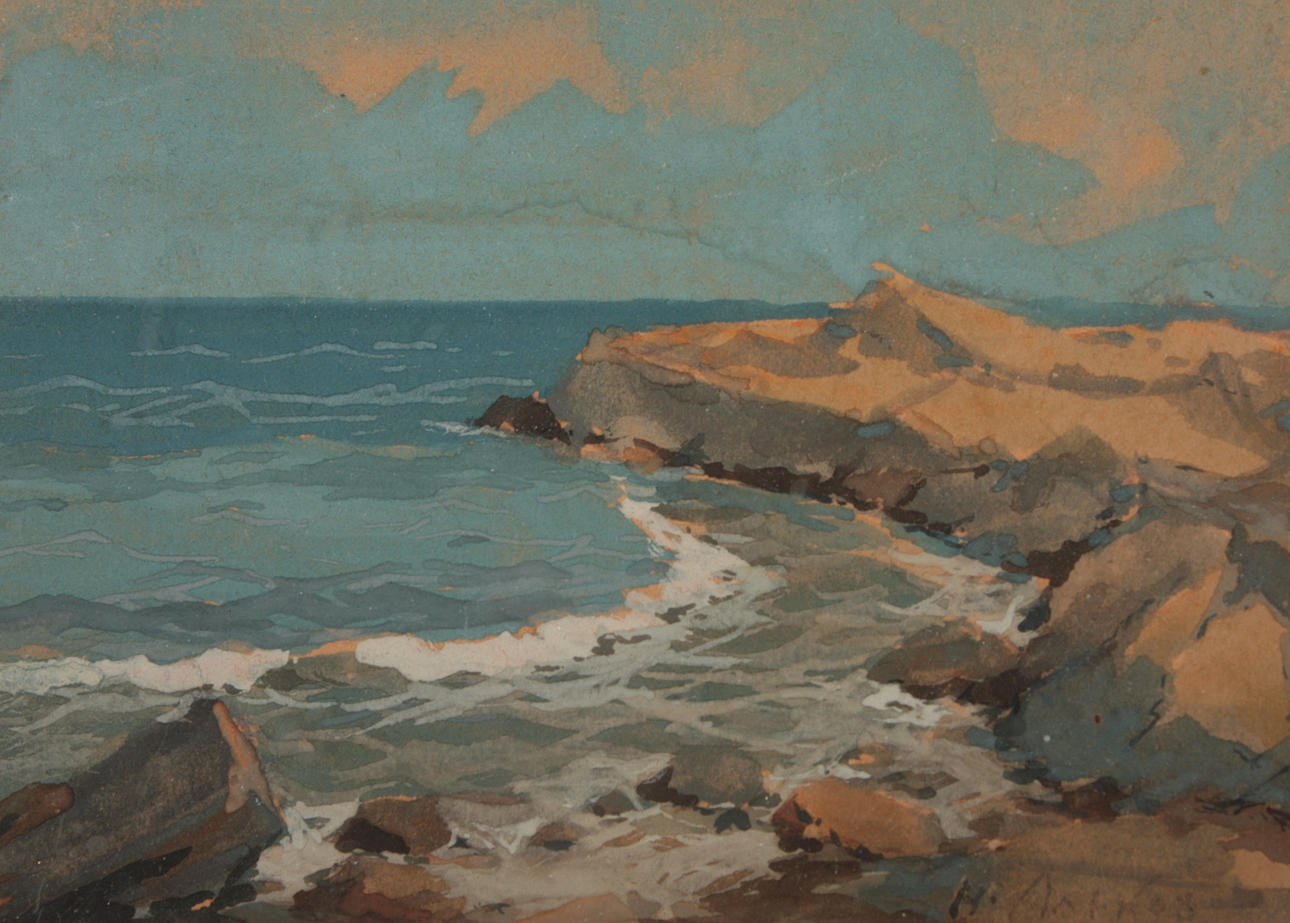 NAPOLEON ALEKOV. gouache, "from Varna in Bulgaria", signed N. Alekov, dated 1951.