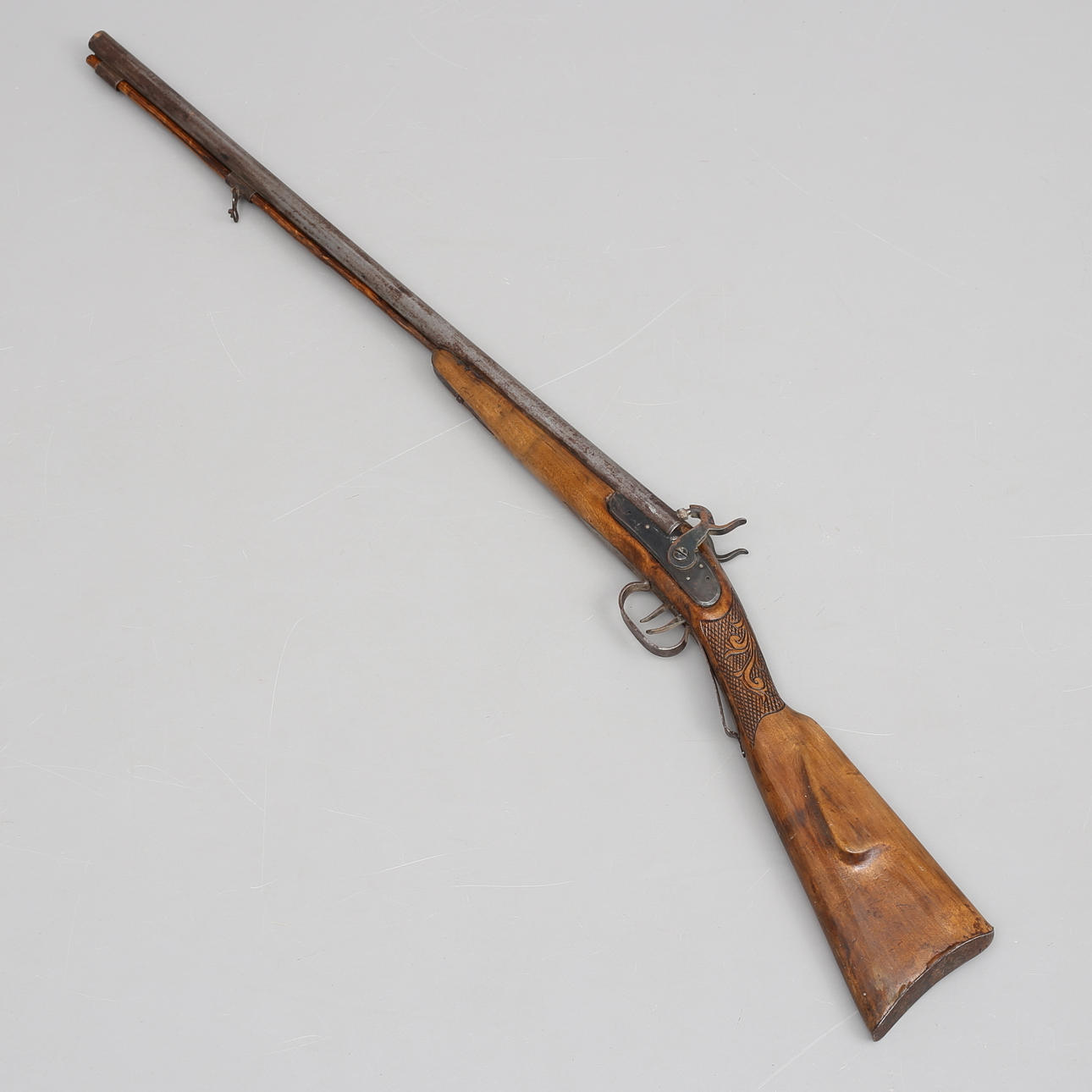 SHOCK LOCK RIFLE, double-barreled, 19th century. Weapons & Militaria ...