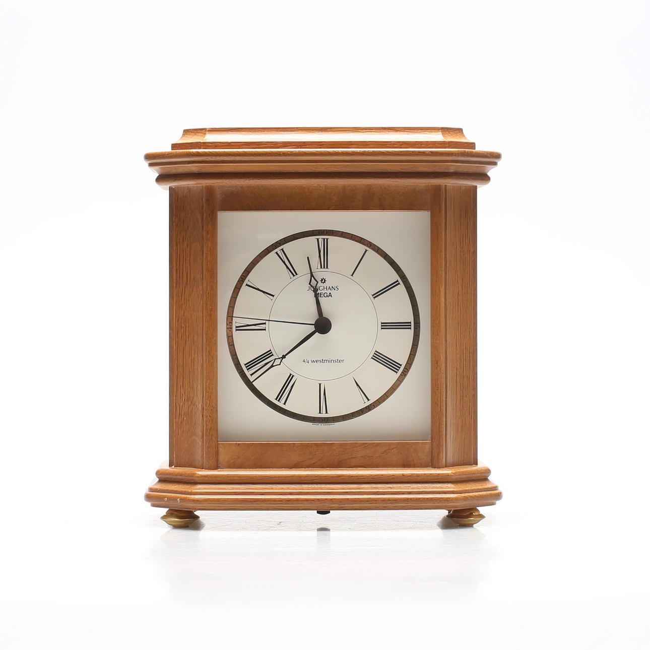 RELOJ DE MESA, roble, Junghans, Mega, Westminister 4/4.