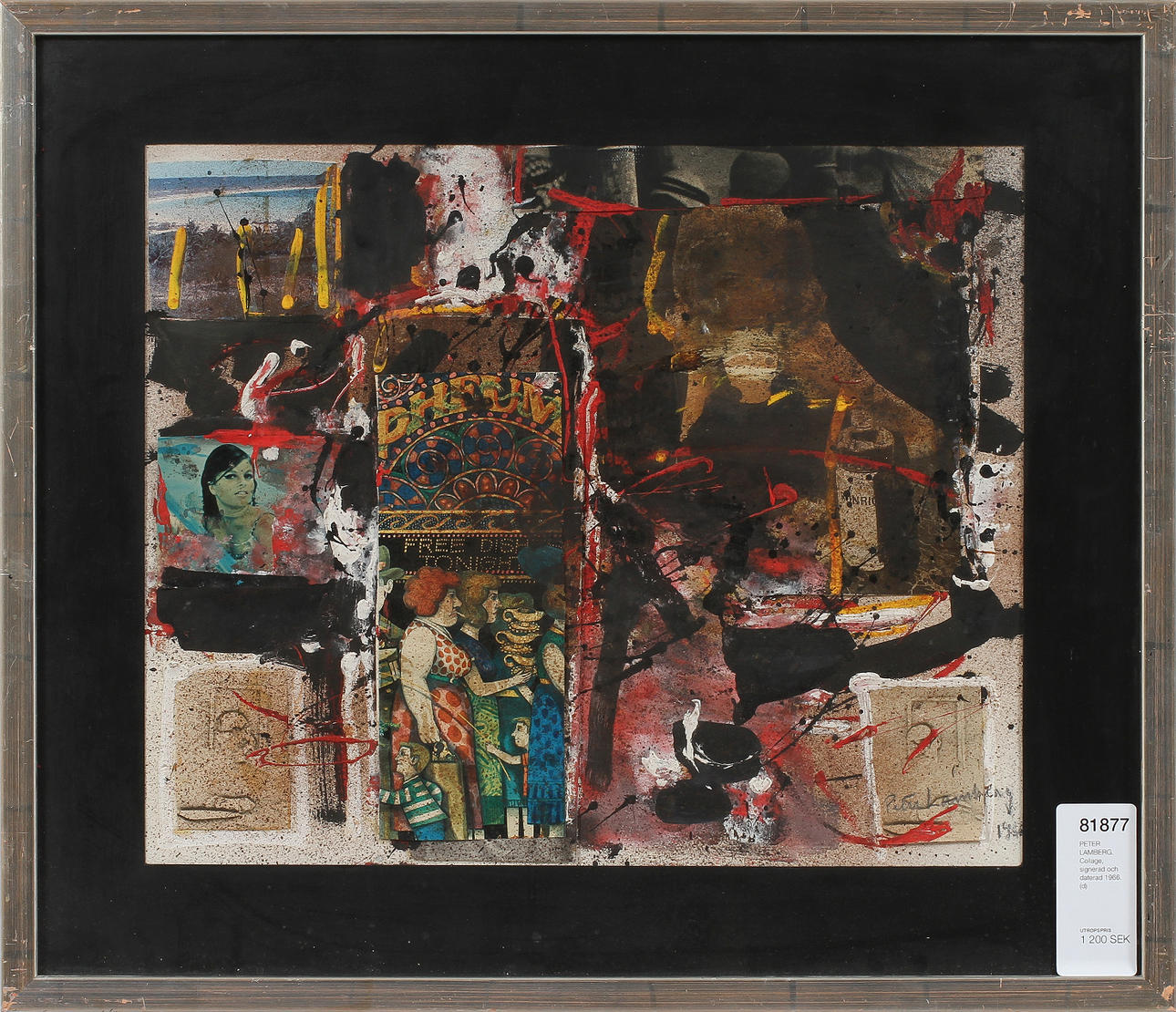 PETER LAMBERG. Collage, signerad och daterad 1966.