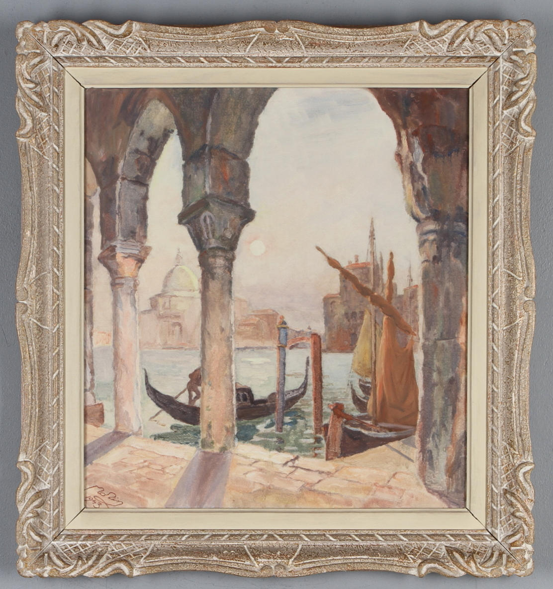 OKÄND KONSTNÄR. Motiv från Venedig, akvarell, signerad Molin, daterad 1943.