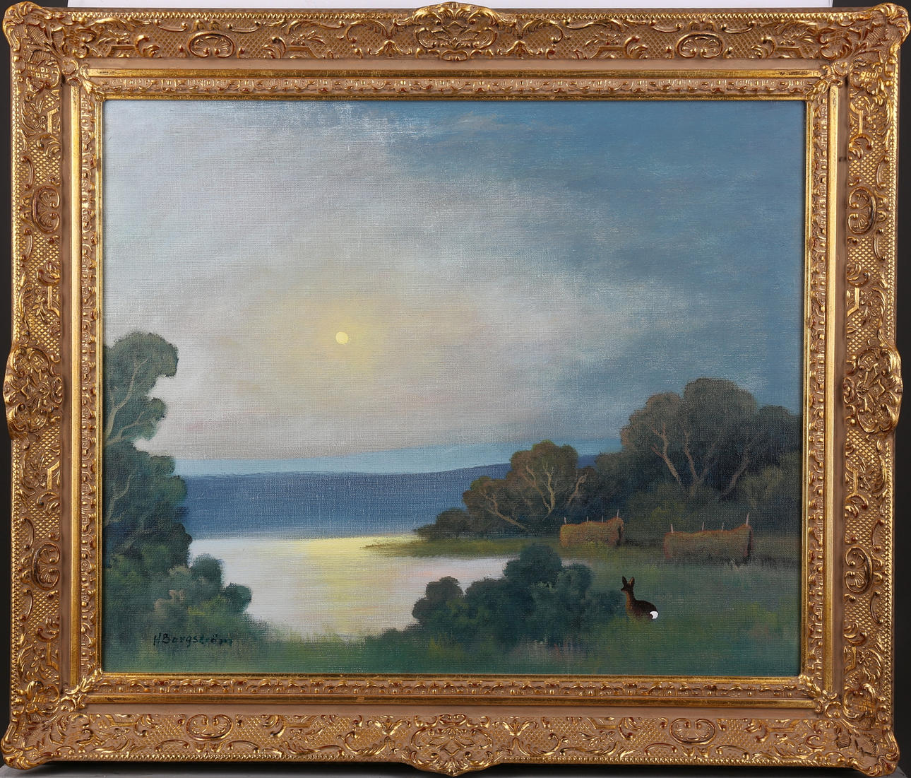 HENRIK BORGSTRÖM. Björnsjön. Olja på duk, signerad.