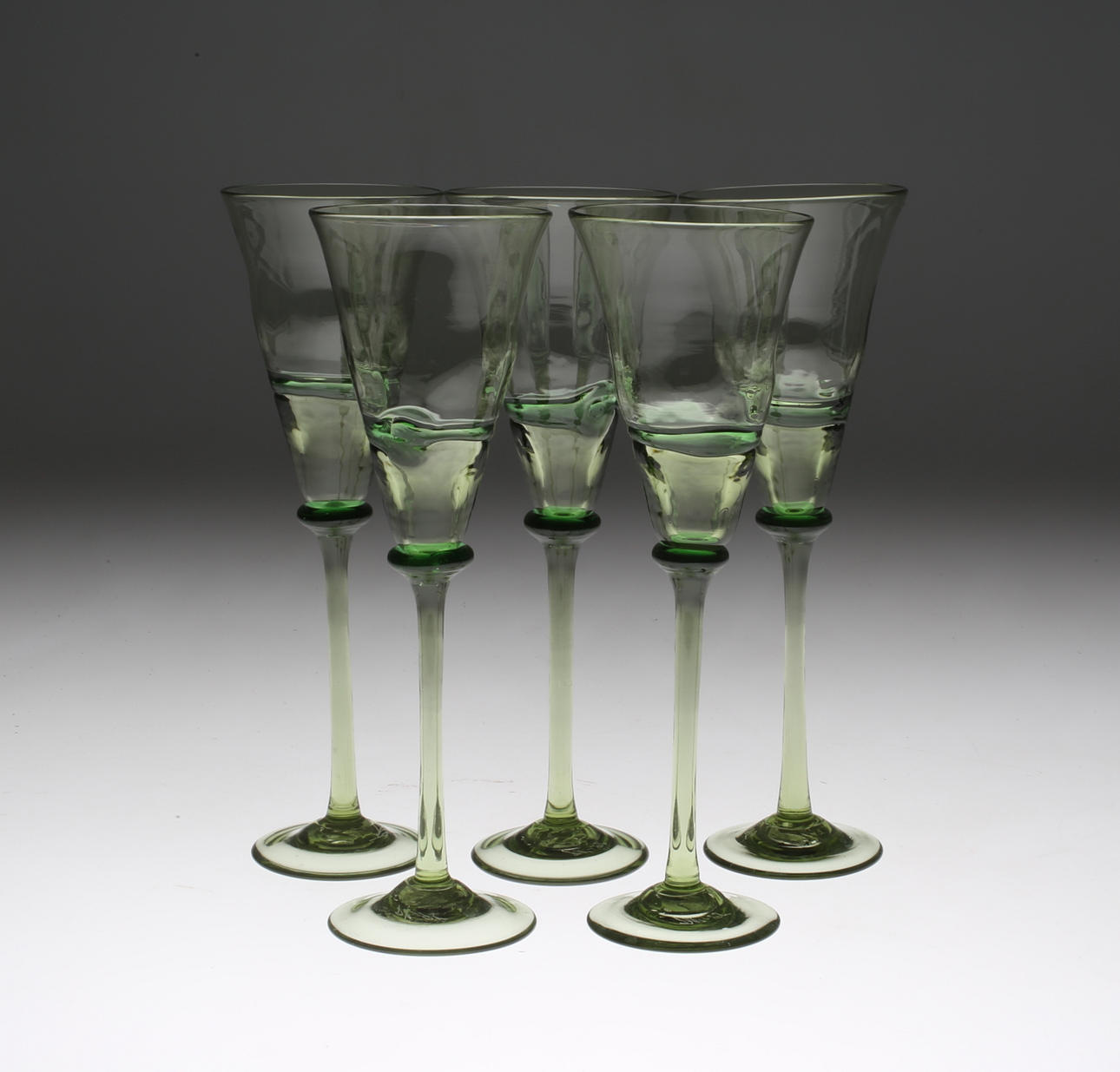 VINGLAS, 5 st, Ragnar Klenell, signerade.