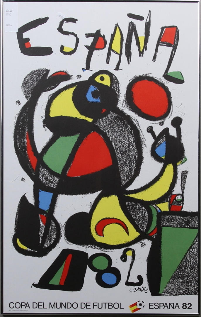 JOAN MIRO. EFTER. Affisch, fotbolls VM, Spanien 1982.