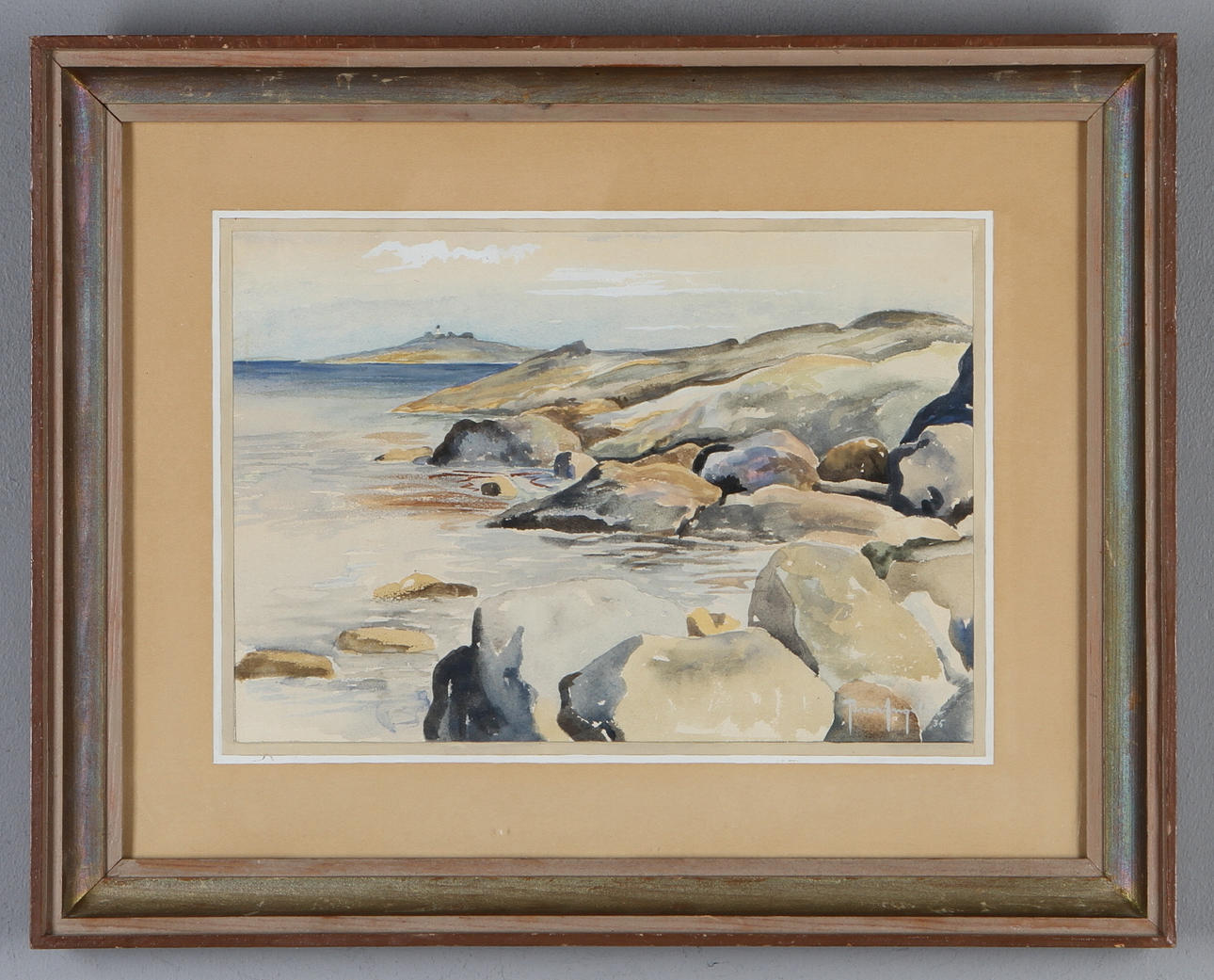 BROR ANGELIN. "Hanö från Listershuvud", akvarell, signerad och dat 35.