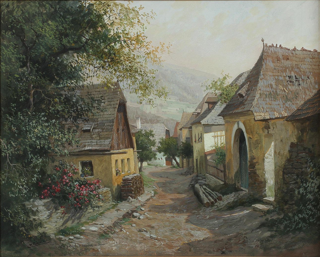 KARL FLIEHER. Gouache, akvarell och olja. Signerad.