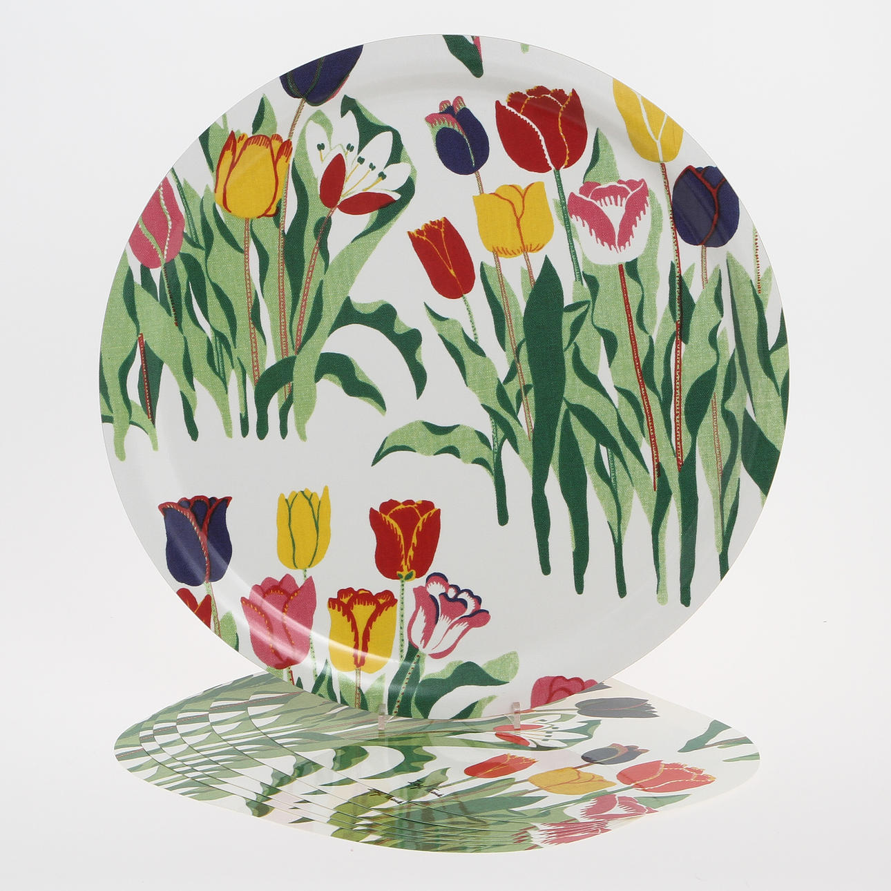 BRICKOR, 2 st samt UNDERLÄGG, 6 st, "Tulpan" samt "Elefant", Josef Frank och Estrid Ericson Svenskt Tenn.