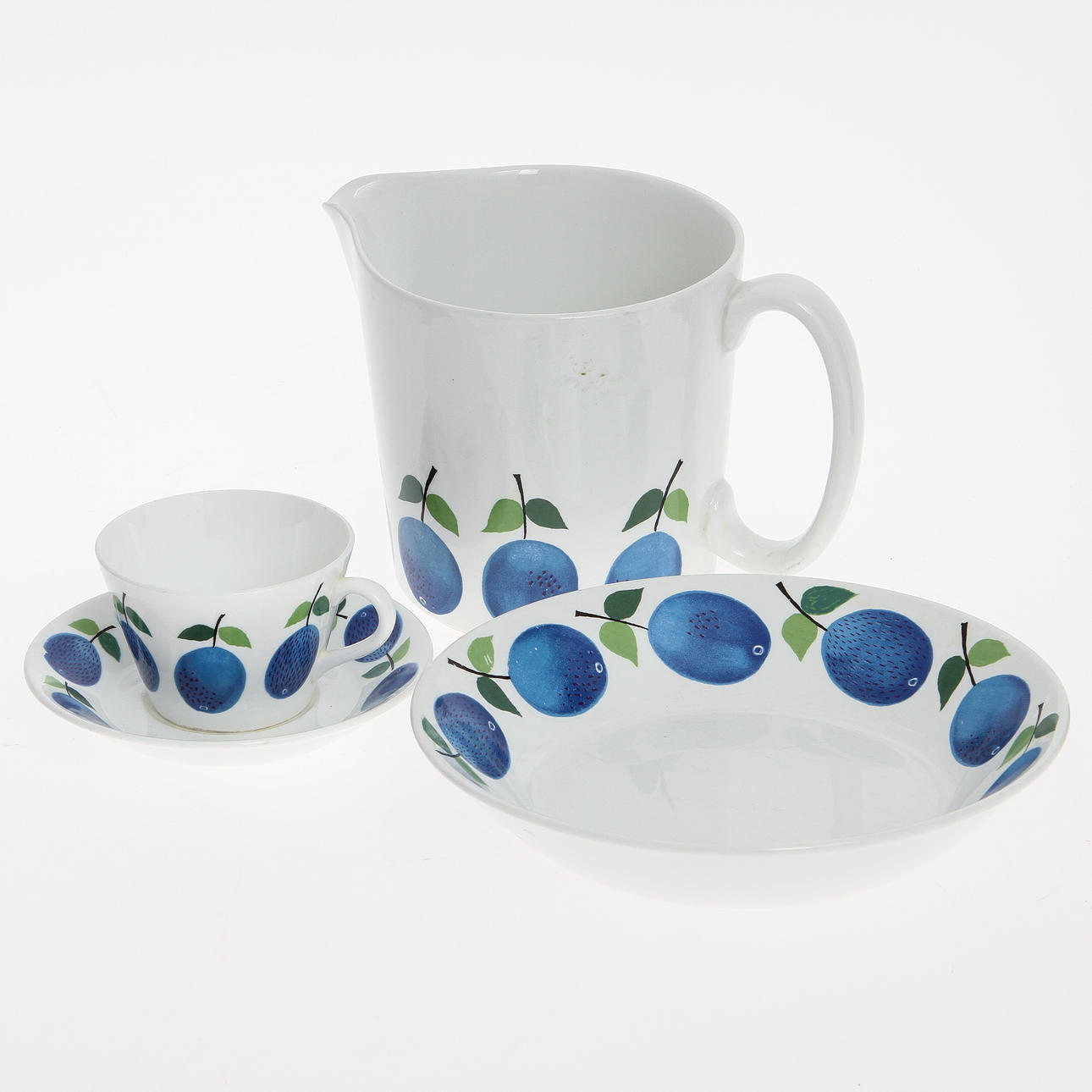 DELAR TILL SERVIS, 16 delar, "Prunus", Stig Lindberg, Gustavsberg.