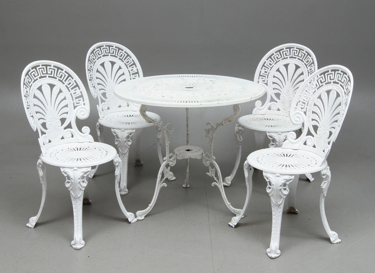 TRÄDGÅRDSGRUPP, 5 delar, aluminium, 1900/2000-tal.