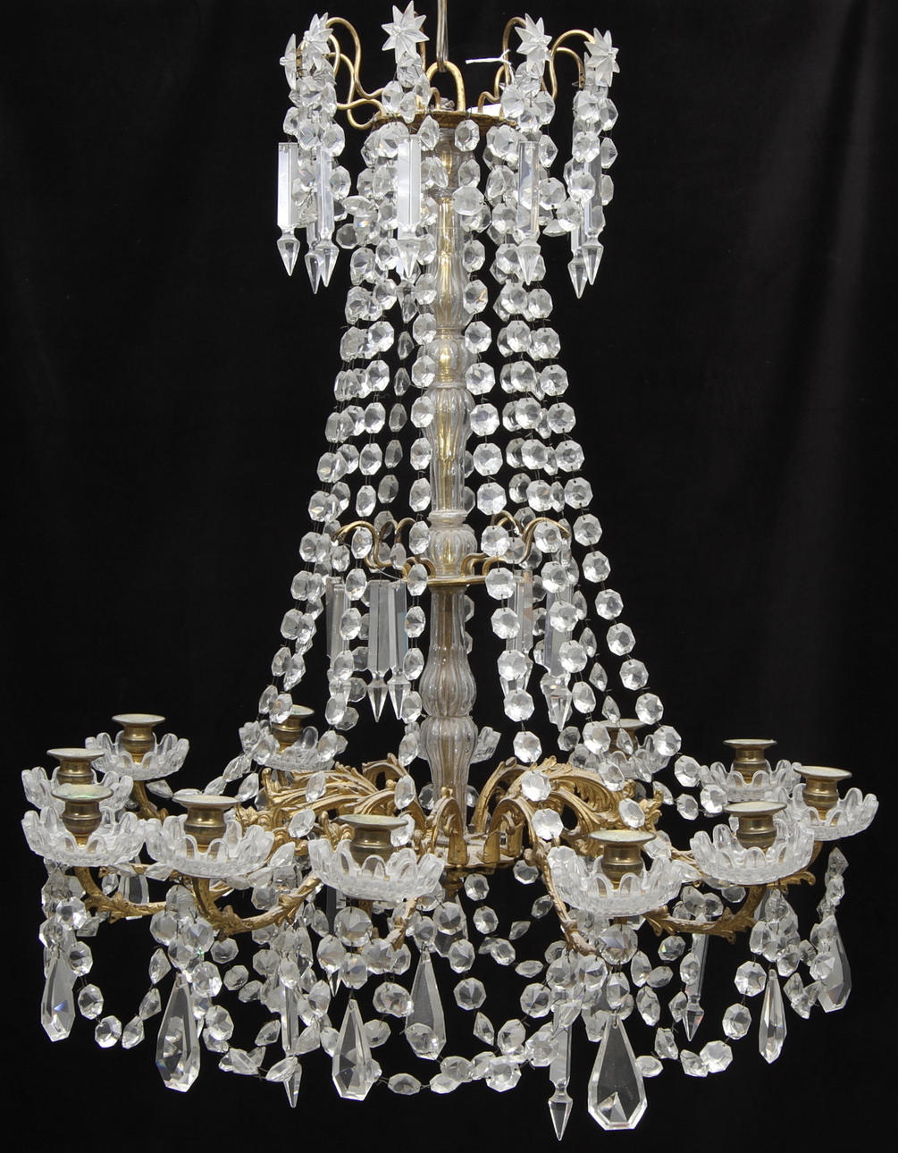 TAKKRONA, Oskariansk, 12 ljusarmar, 1800 tal.