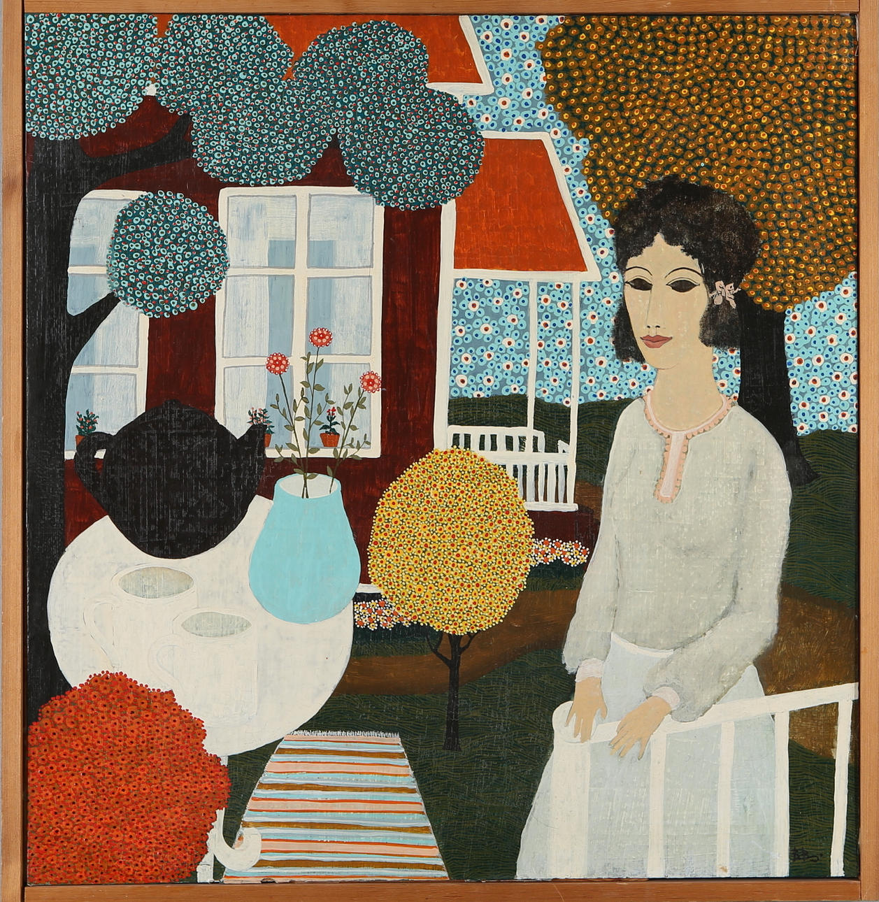 BENGT BORG. mixed media on Board, signed.