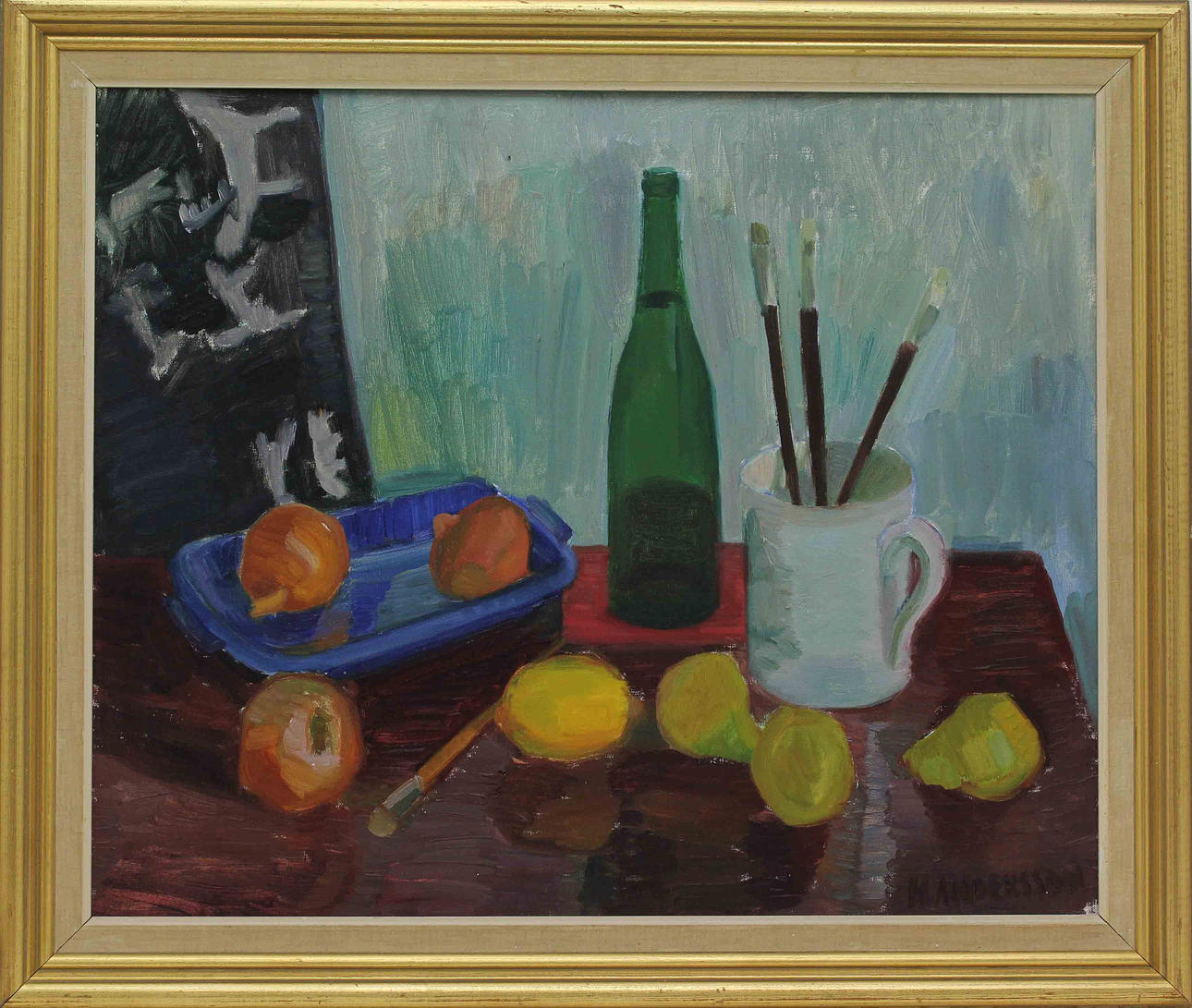 HELGE ANDERSSON. Stilleben. Olja på duk. Signerad H Andersson.