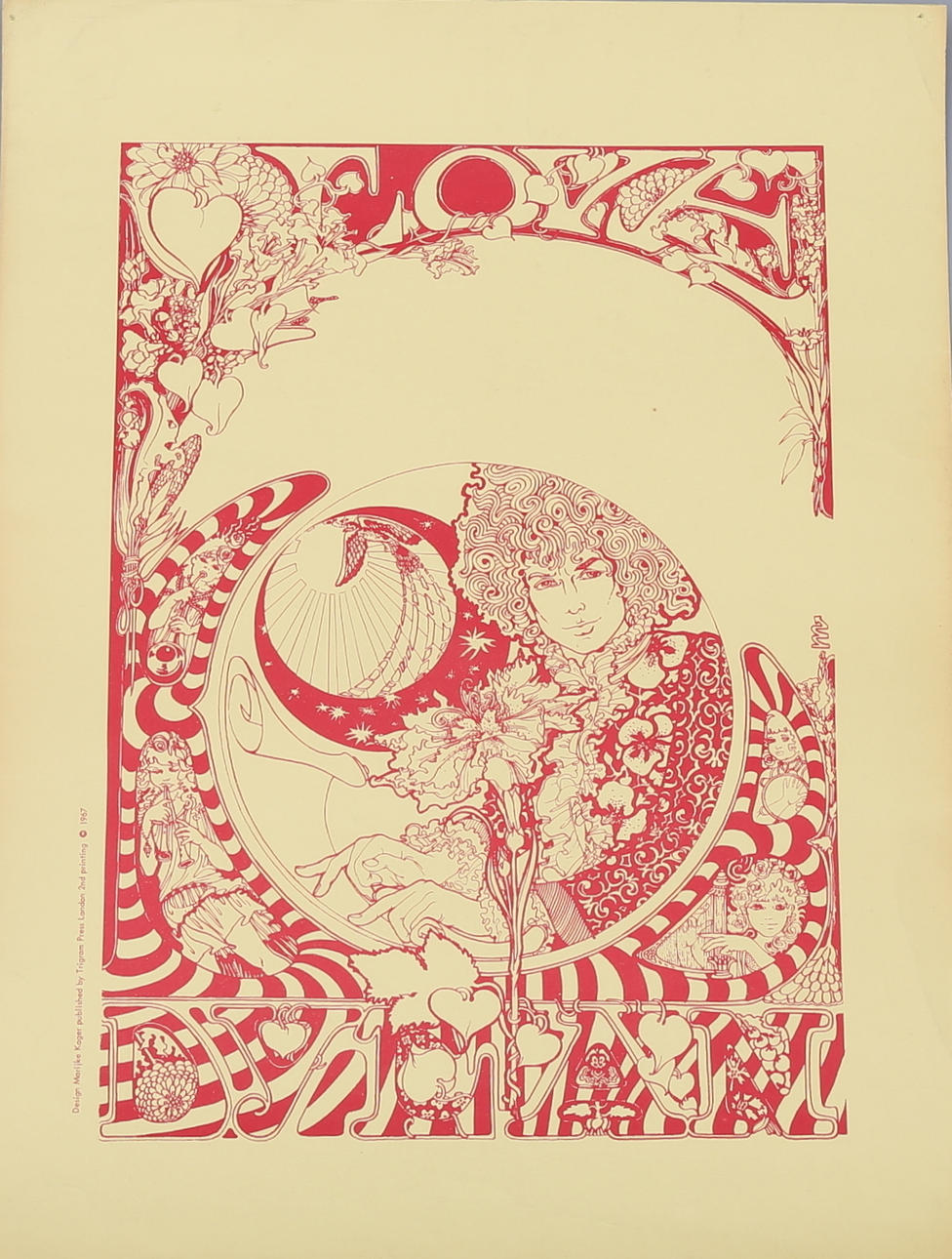 POSTER, BOB DYLAN, 1960s, DESIGNED BY MARIJKE KOGER.