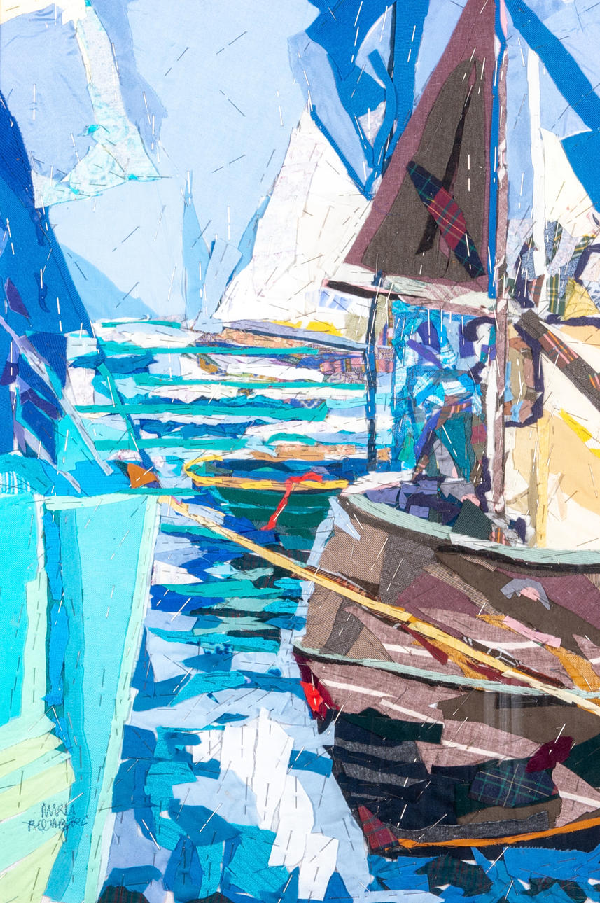 MARIA BLOMBÄRG. Composition, texit collage, signed.